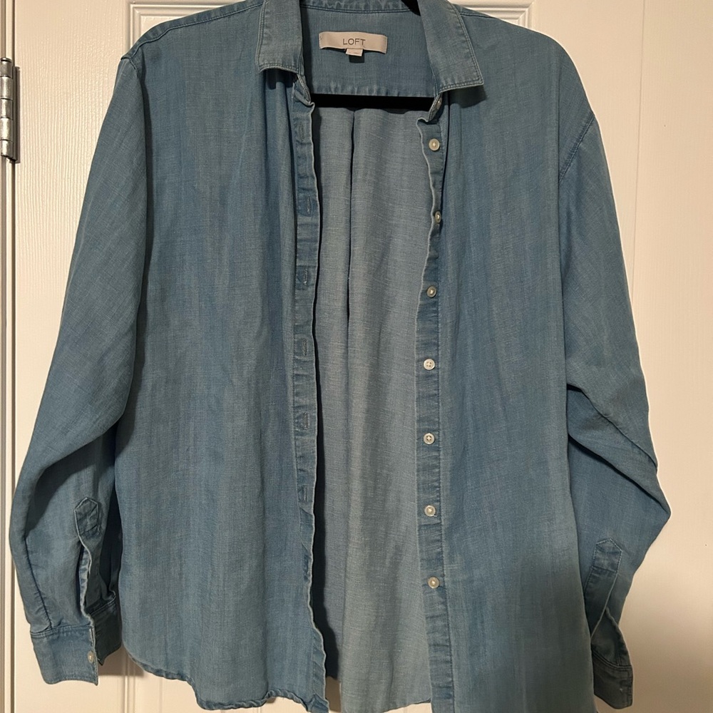 LOFT Blue Chambray Shirt